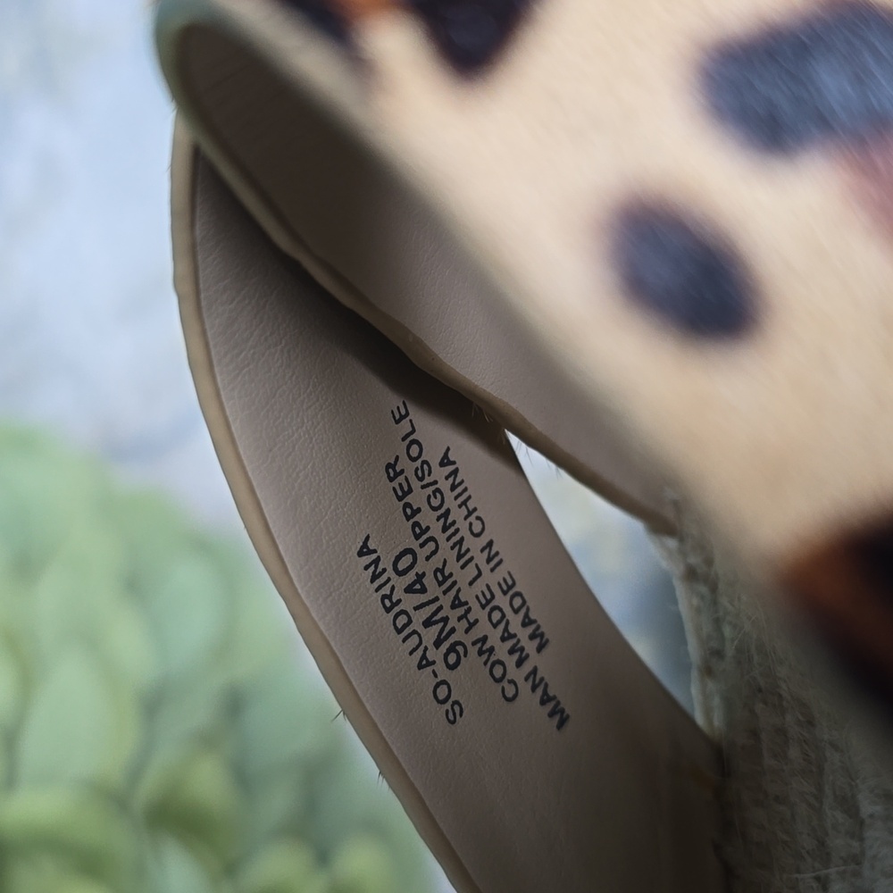 Sole Society Audrina Calf Hair Leopard Print Wedge Sandals - Picture 14 of 16